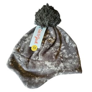 Cat & Jack Gray Pom-Pom Winter Hat with Ear Flaps